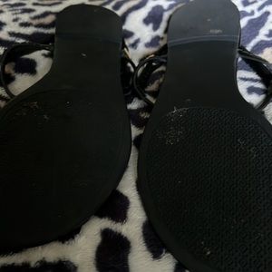 Tory Burch black patent leather sandals
